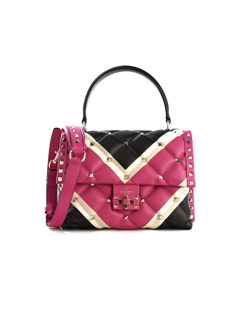 Rockstud Foldover Top Shoulder Bag