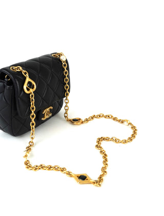Mini Heart and Pearl Charm Flap Bag