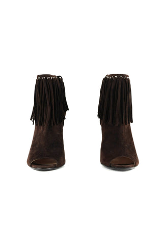 Fringe Peep Toe Booties