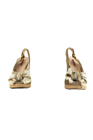 Bow Peep-Toe Espadrille Wedge Sandals
