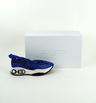 Mesh and Patent Nappa Leather Trainer with Espadrille Straps