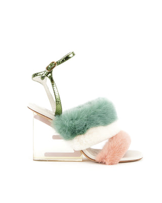 Fur Animal Print Sandals