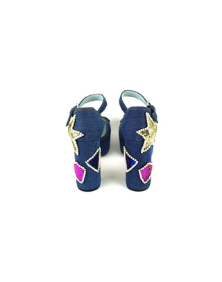 Denim Platform Mary Jane's