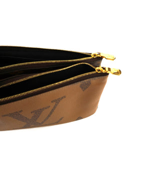 Reverse Monogram Double Zip Pochette Bag