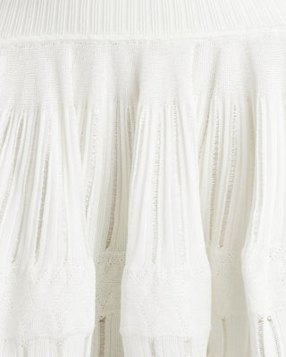 Tiered Ruffled Stretch-Knit Mini Skirt