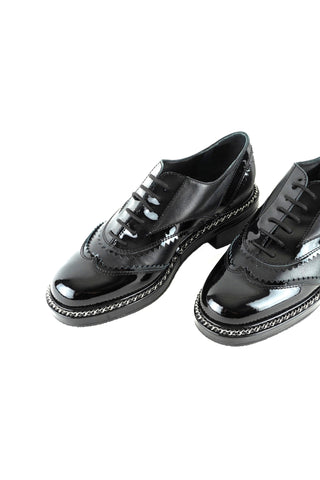 Chain-Link Brogue Oxford Shoes