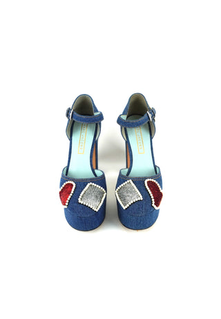 Denim Platform Mary Jane's
