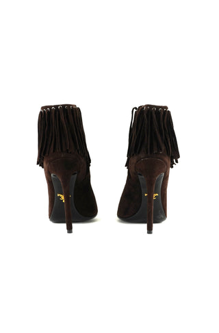 Fringe Peep Toe Booties
