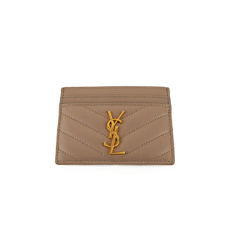 Grain De Poudre Matelasse Chevron Monorgram Card Holder
