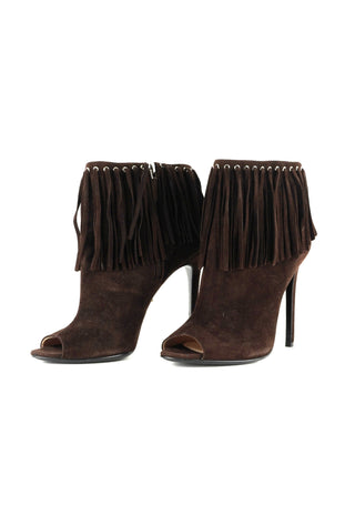 Fringe Peep Toe Booties