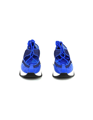 Mesh and Patent Nappa Leather Trainer with Espadrille Straps