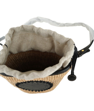 Logo Raffia Crossbody Bag