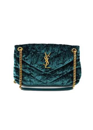 Crushed Velvet Quilted Loulou Puffer Monogram Chain Satchel Bag
