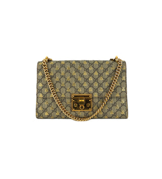 Padlock GG Supreme Small Bees Shoulder Bag