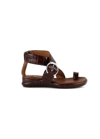 Croc-Effect Platform Sandals