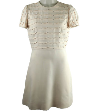 Crystal-Embellished Wool and Silk-Blend Crepe Mini Dress