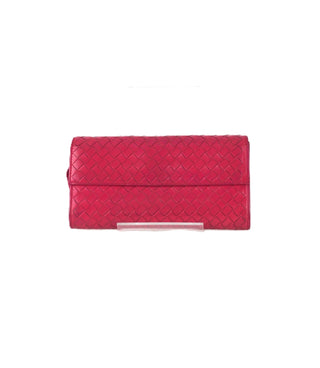 Intrecciato Weave Leather Continental Wallet