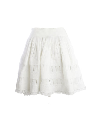 Tiered Ruffled Stretch-Knit Mini Skirt