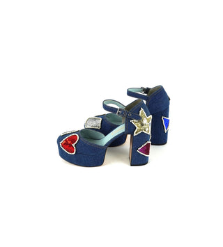 Denim Platform Mary Jane's