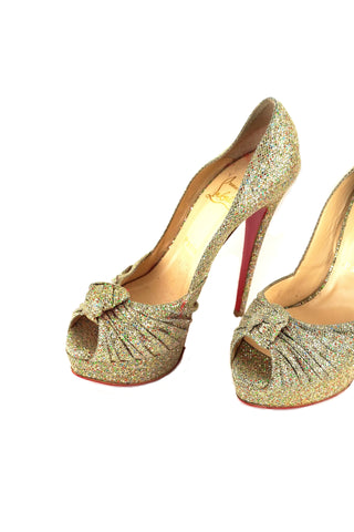 Jenny Glitter Peep-Toe Pumps