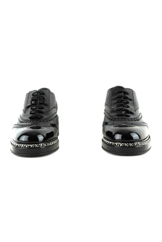 Chain-Link Brogue Oxford Shoes