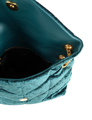 Crushed Velvet Quilted Loulou Puffer Monogram Chain Satchel Bag