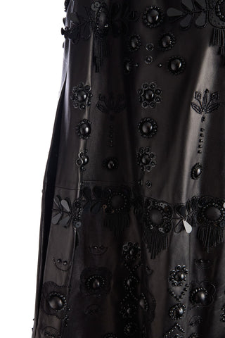 Barbiecore Demi Couture Runway Leather Beaded Feather Cape