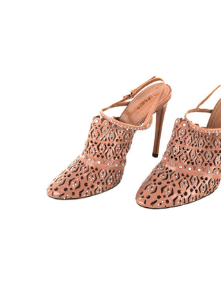 Laser-Cut Accents Slingback Pumps