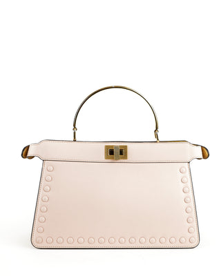 Vitello King Luxor Nappa Studded Medium Peekaboo I SEE U East West Satchel Bag