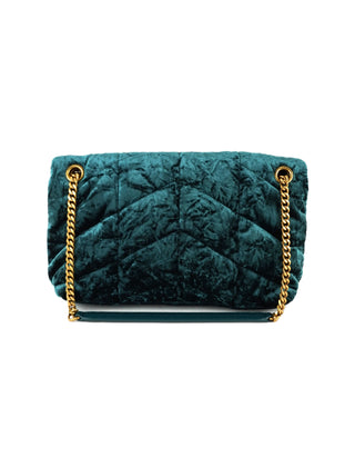 Crushed Velvet Quilted Loulou Puffer Monogram Chain Satchel Bag