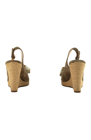 Bow Peep-Toe Espadrille Wedge Sandals