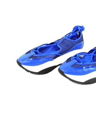 Mesh and Patent Nappa Leather Trainer with Espadrille Straps