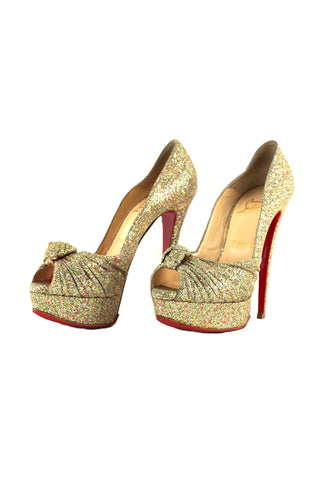 Jenny Glitter Peep-Toe Pumps