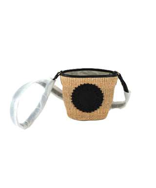 Logo Raffia Crossbody Bag