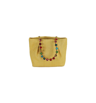 Embellished Raffia Mini Tote Bag