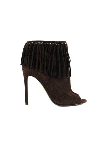 Fringe Peep Toe Booties
