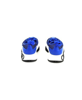 Mesh and Patent Nappa Leather Trainer with Espadrille Straps