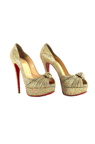 Jenny Glitter Peep-Toe Pumps