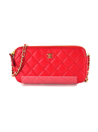 Double Zip Wallet on Chain Bag